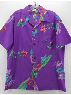VINTAGE Napili Hawaiian Shirt Medium Camp Botanical Floral 70s *